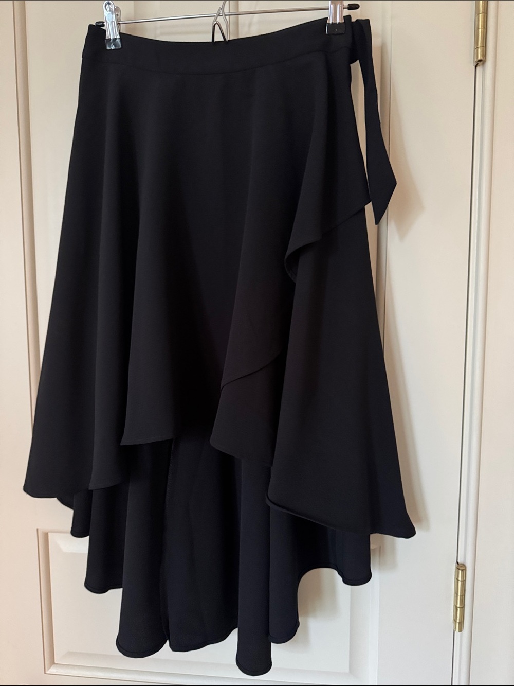 Express Black High-Low Ruffle Wrap Skirt